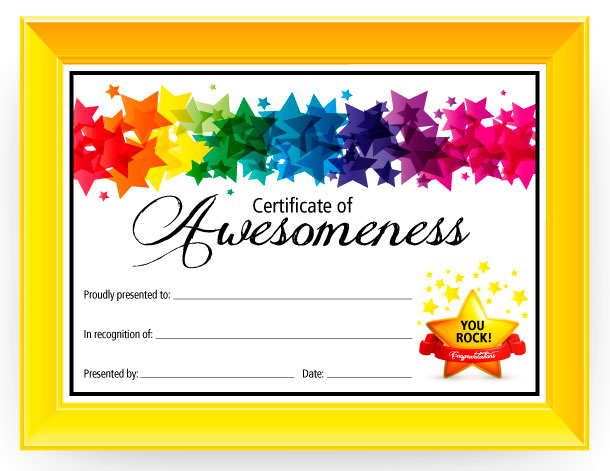 Certificate Of Awesomeness   Dabbles   Babbles