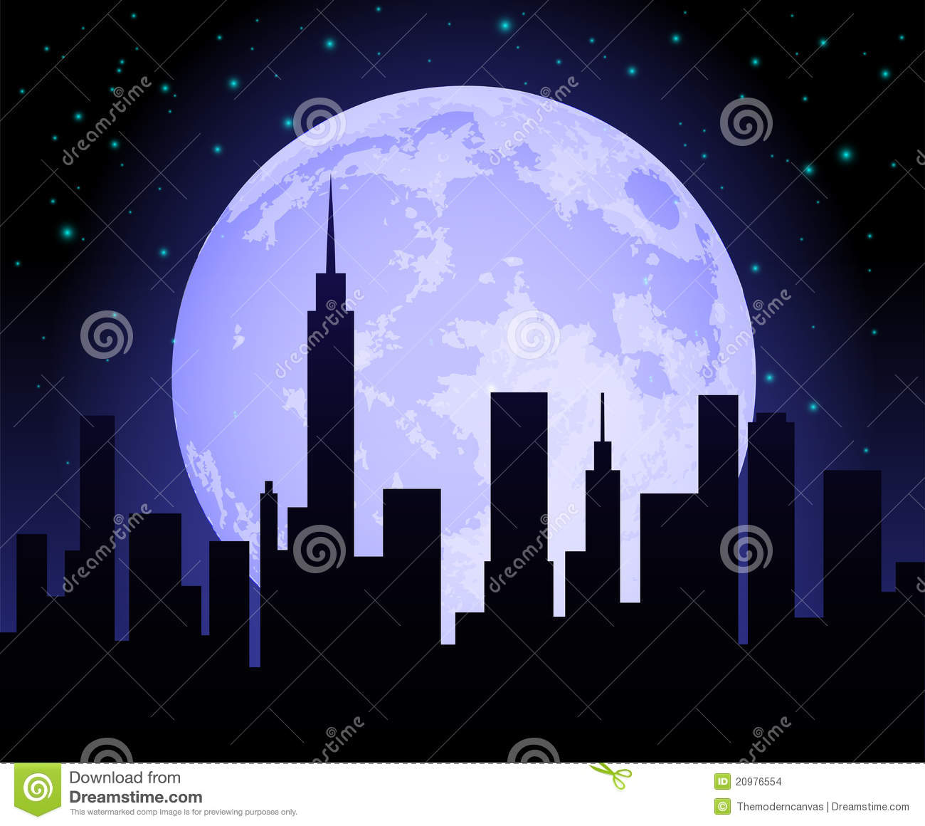 City Skyline At Night Clipart City Skyline At Night With