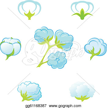 Clipart   Cotton  Gossypium     Stock Illustration Gg61168387