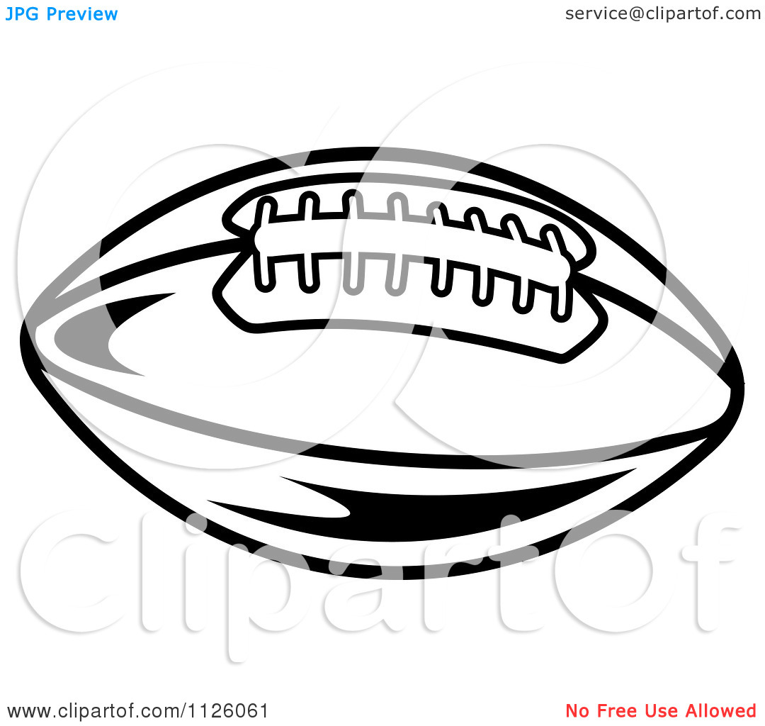 Clipart Of A Black And White American Football 4   Royalty Free Vector    