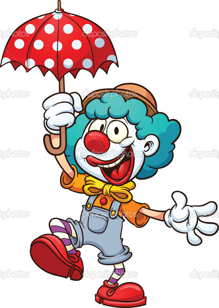 Clown With Umbrella Dessin Anim  Dr Le De Clown Cartoon Clown Girl