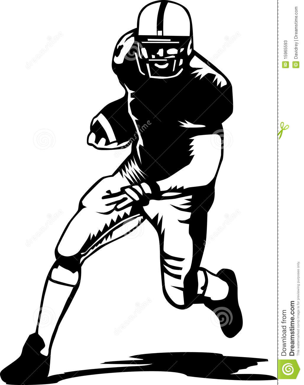 Football Player Clipart Black And White Football Player Black White    