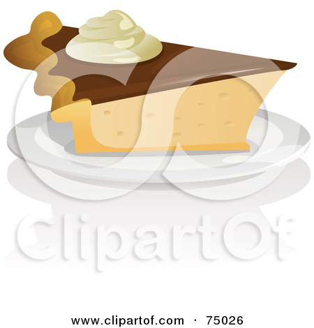 Free  Rf  Clipart Illustration Of A Slice Of Pie With Chocolate