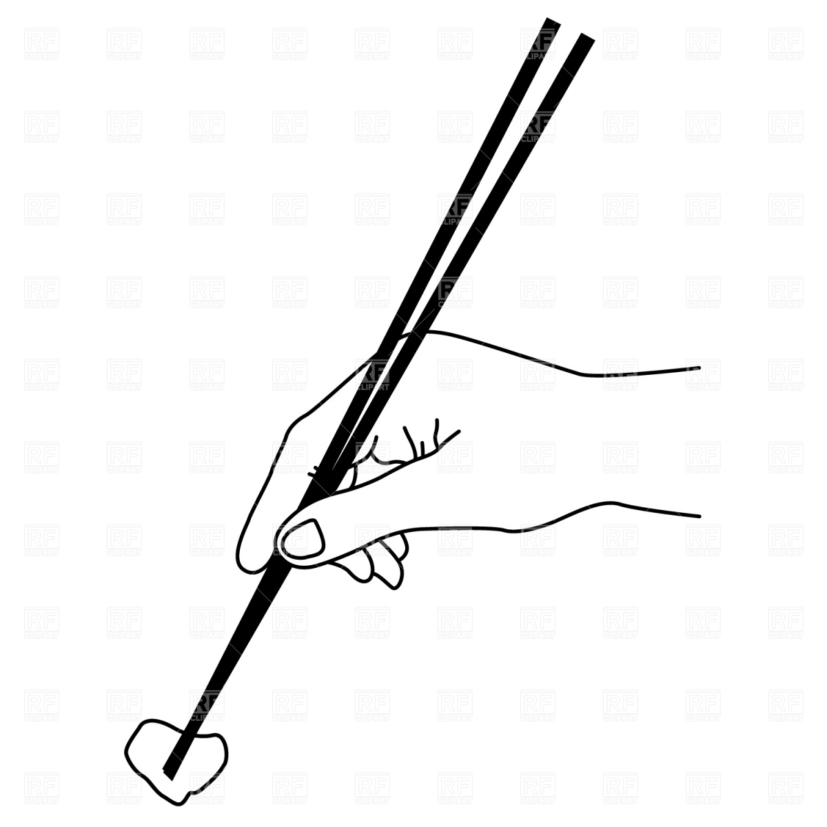 Hand With Chopsticks 1435 Download Royalty Free Vector Clipart  Eps