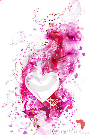 Hearts Background With Butterflies Stock Photo   Image  9703950