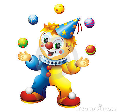 Juggling Cartoon Clown Royalty Free Stock Photo   Image  7491205
