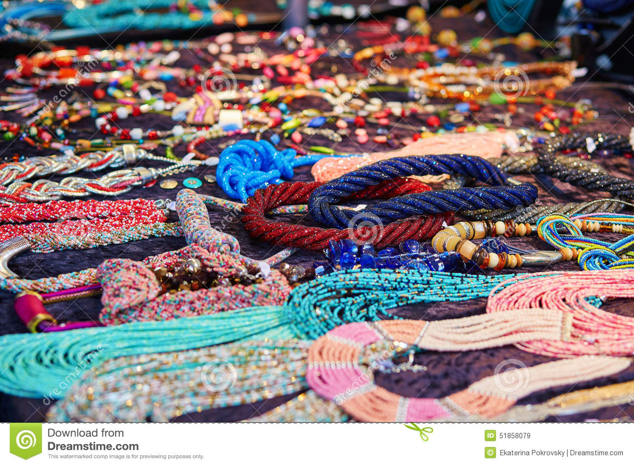 Many Colourful Necklaces Stock Photo   Image  51858079