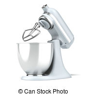 Opened Blue Stand Mixer Isolated On A White Background 3d   