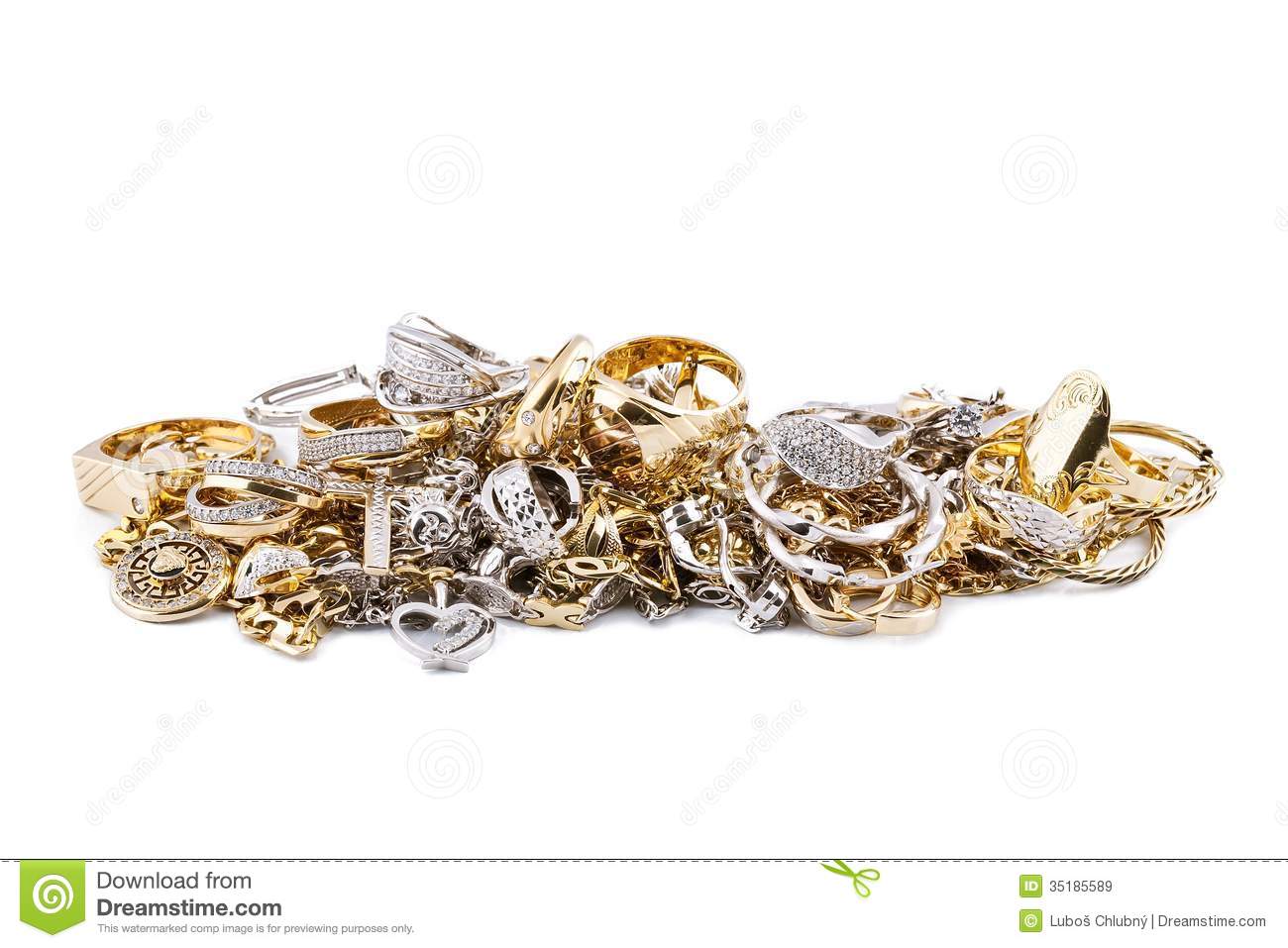 Pile Of Jewelry Gold Jewelry Royalty Free