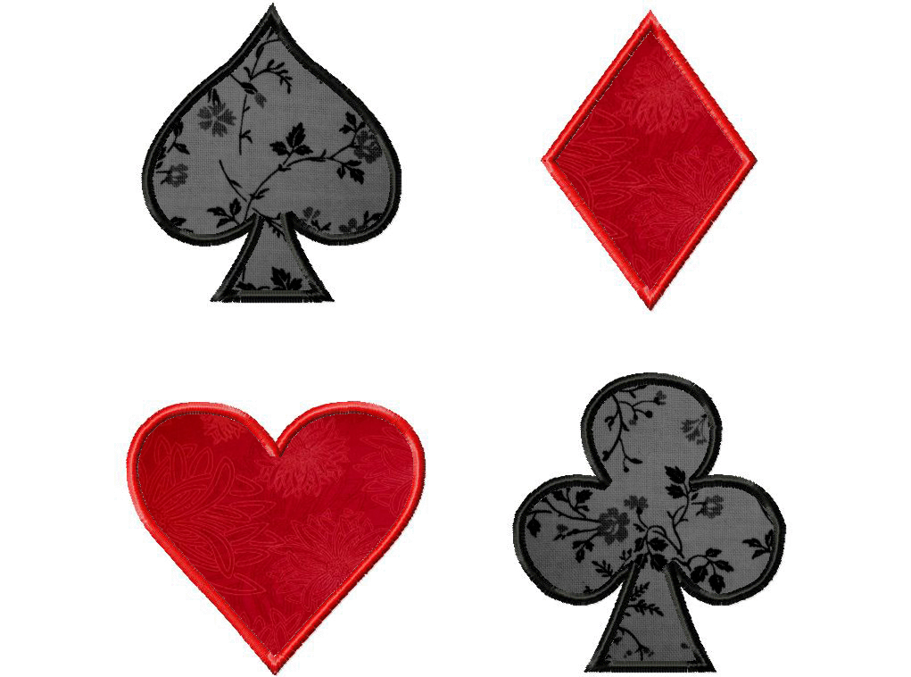 Playing Card Suits Applique Four Pack For Gold Members Only   Free    