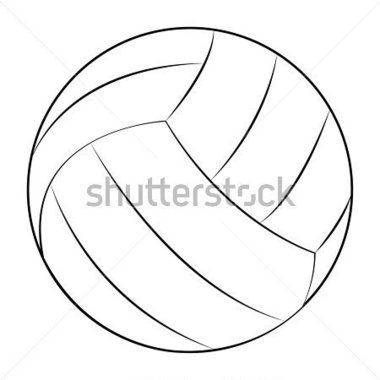 Recreation   Black Outline Vector Volleyball On White Background