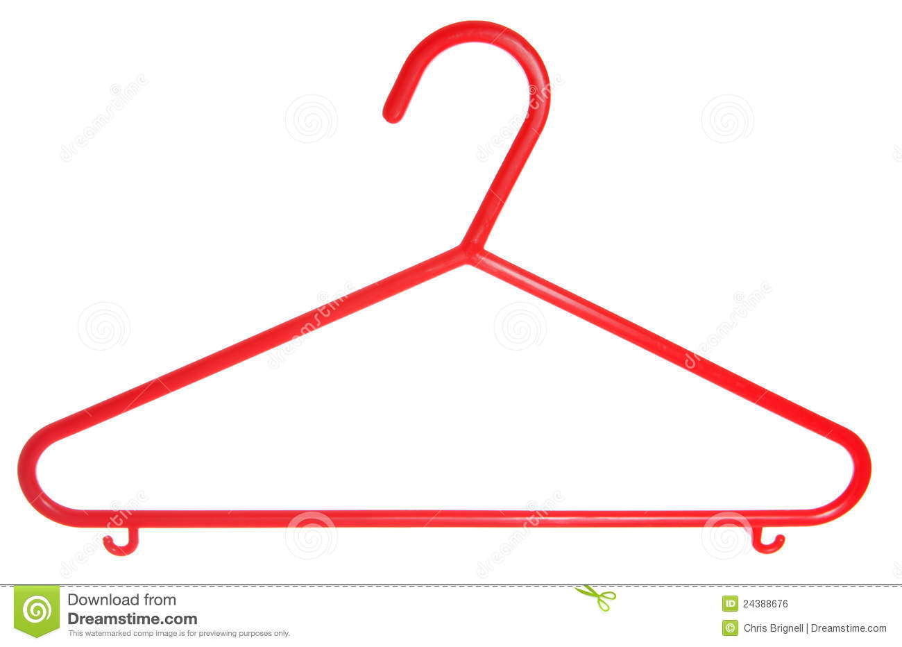 Red Childrens Plastic Coat Hanger Cutout Royalty Free Stock Image