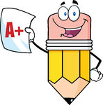 Report Card Clipart Pencil Holding A Report Card