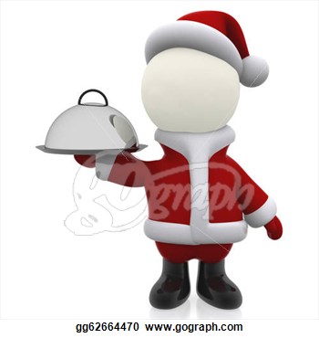     Serving Christmas Dinner And Holding Tray  Clipart Drawing Gg62664470