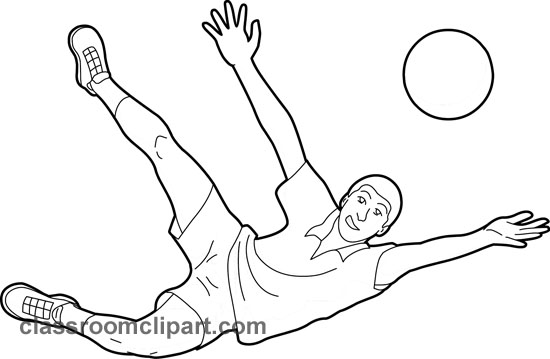 Sports   Playing Volleyball 04 Outline   Classroom Clipart