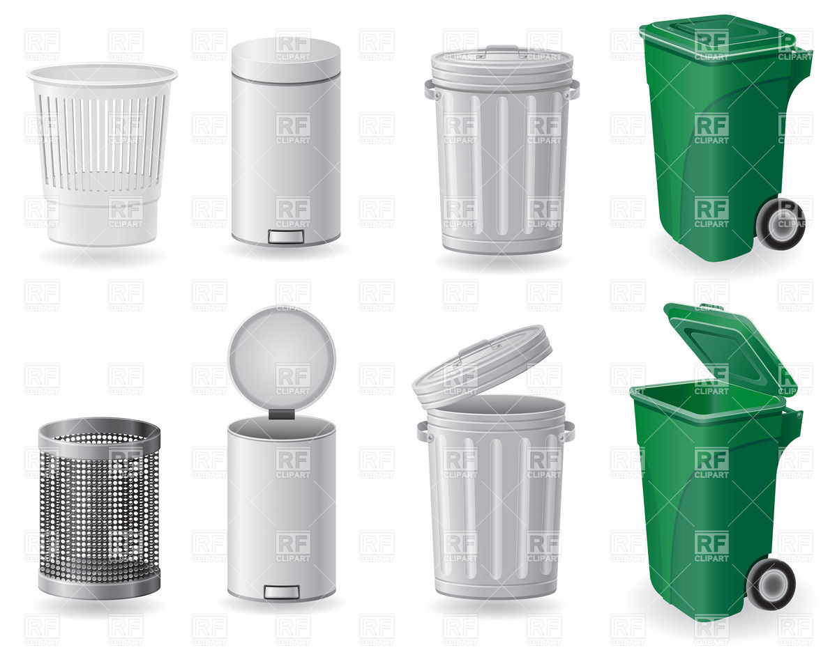 Trash Can Clipart Set Of Trash Cans And Dustbins