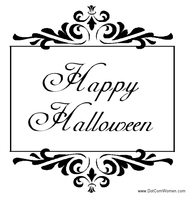 Victorian Scroll Happy Halloween   Free Pumpkin Carving Patterns   Dot