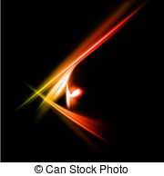 Abstract Yellow And Red Rays Lights Vector Illustration