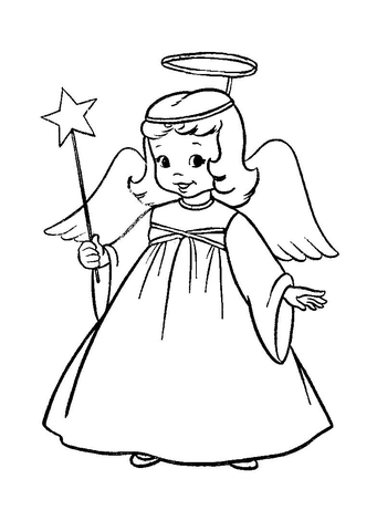 Angel In Christmas Play Coloring Page
