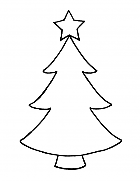 Christmas Tree Star Outline Outline Of Christmas Tree With