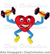 Clay Illustration Of A 3d Healthy Heart Lifting Hand Weights By Amy