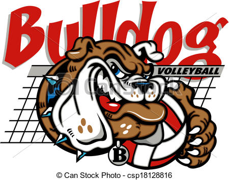 Clip Art Of Bulldog Volleyball With Net Csp18128816   Search Clipart