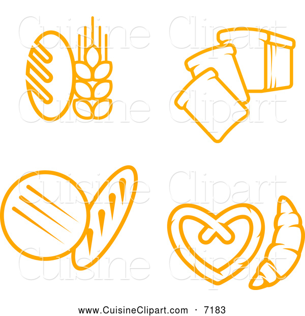 Cuisine Clipart Of Golden Bread And Grains