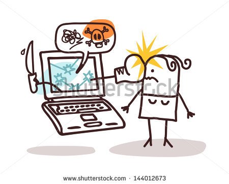 Cyberbullying Clipart Woman With Laptop And Cyber