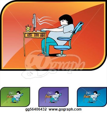 Drawing   Computer Addiction  Clipart Drawing Gg56406432