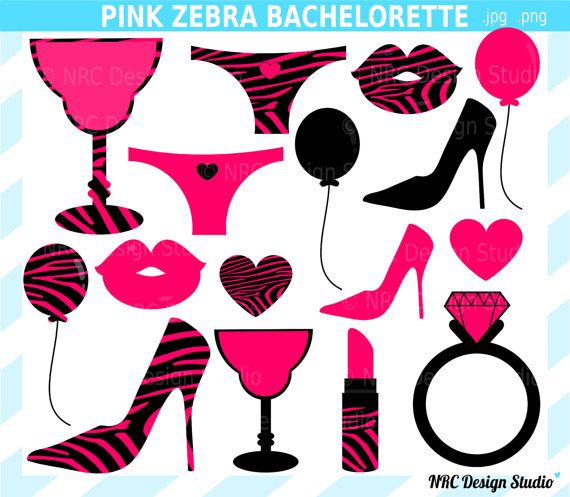 Engagement Party Clip Art Pink Zebra Bachelorette Party Clipart By