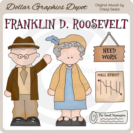 Franklin D  Roosevelt   Clip Art    1 00   Dollar Graphics Depot    