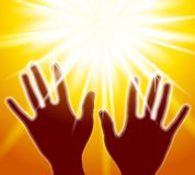 Hands Reaching For The Light Royalty Free Stock Photos