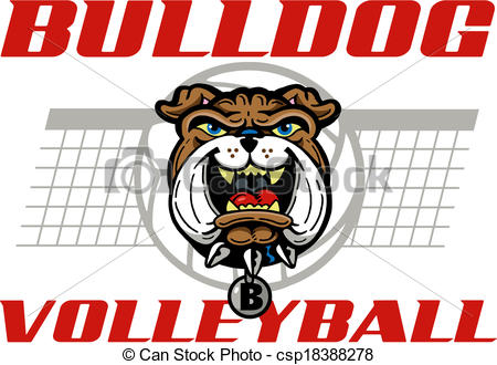Illustration Of Bulldog Volleyball Design Csp18388278   Search Clipart