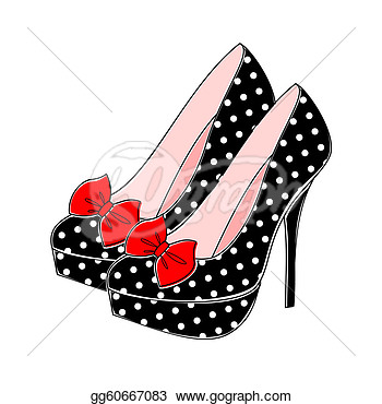 Illustration   Polka Dot High Heels  Eps Clipart Gg60667083   Gograph