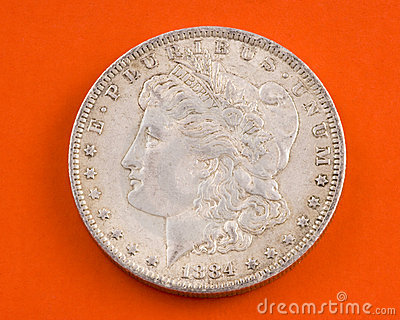 Morgan Silver Dollar Stock Image   Image  4327381