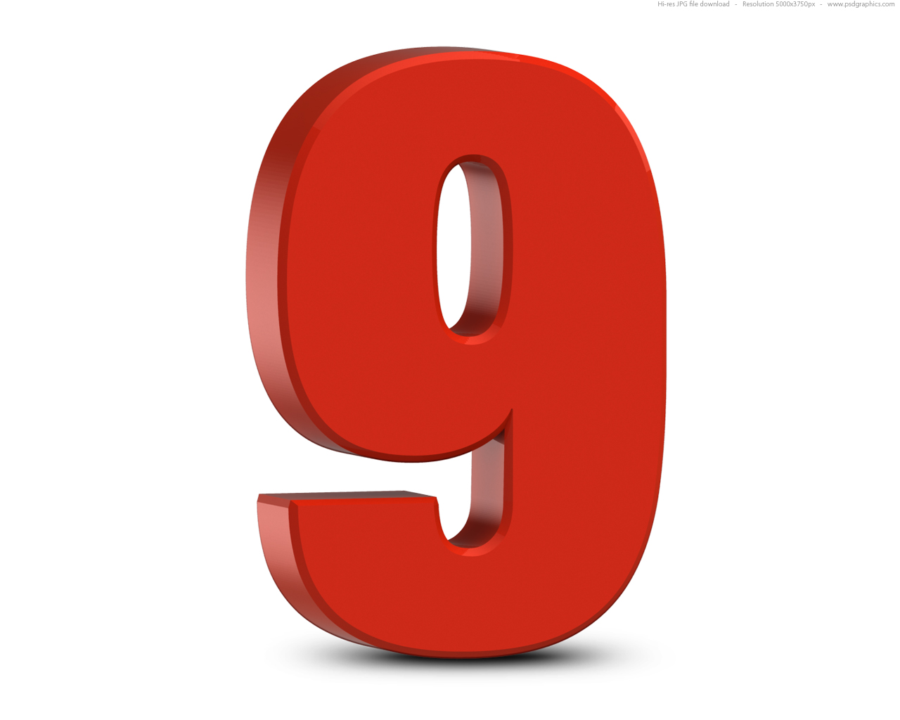 Red 3d Numbers Set   Psdgraphics