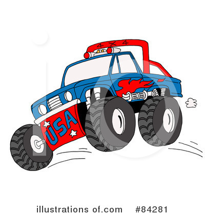 Royalty Free  Rf  Monster Truck Clipart Illustration By Lafftoon