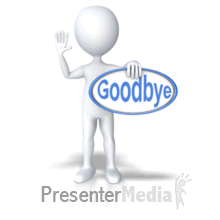 Stick Figure Holding Oval Sign Waving Go Powerpoint Animation