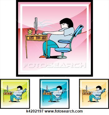 Stock Illustration Of Computer Addiction K4202197   Search Eps Clipart