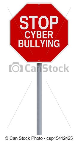 Stock Photo Of Stop Cyber Bullying   A Modified Stop Sign On Cyber