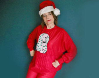 Ugly Christmas Pajamas   70s Vintage Unisex Pj S With Dog   Nwt