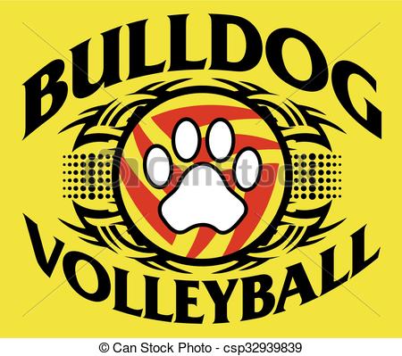 Vectors Of Bulldog Volleyball   Tribal Bulldog Volleyball Team Design    