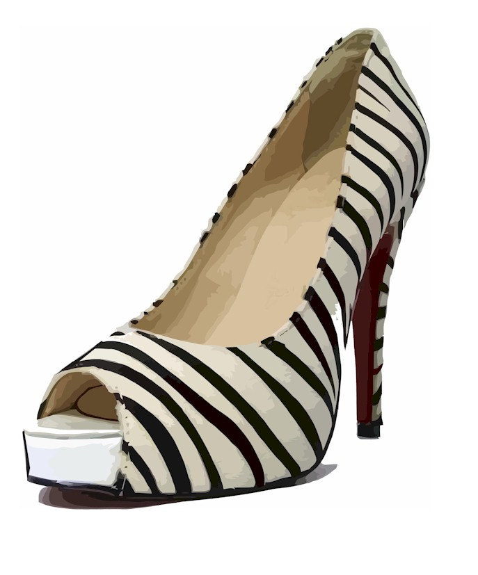Womens Zebra Stripes High Heel Shoe Clip By Digitalgraphicsshop