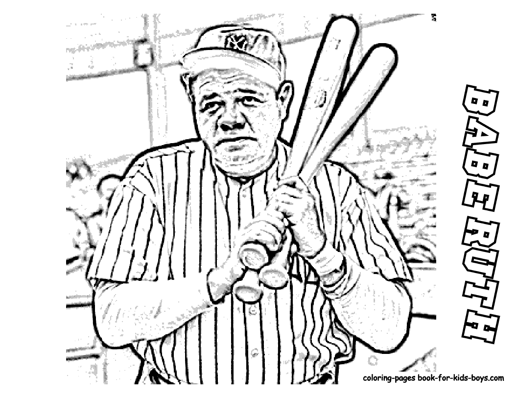 Babe Ruth Baseball Player Coloring Page At Yes Coloring