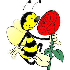 Bee Smelling Flower Clipart Cliparts Of Bee Smelling Flower Free    