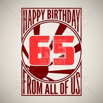 Birthday Greetings Retro Poster   65 Years Holiday Download Royalty