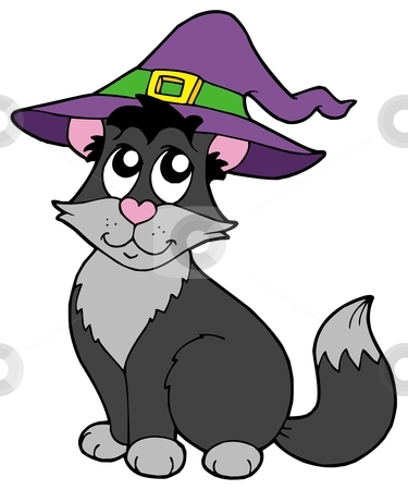 Cat With Hat Stock Vector Clipart Cat With Hat   Vector Illustration