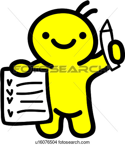 Clipart Of Pencil Delivery Service Holding Checklist Checking List