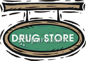 Drug Store Sign   Royalty Free Clipart Picture