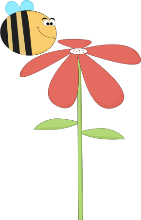 Funny Bee Smelling A Flower Clip Art   Funny Bee Smelling A Flower    